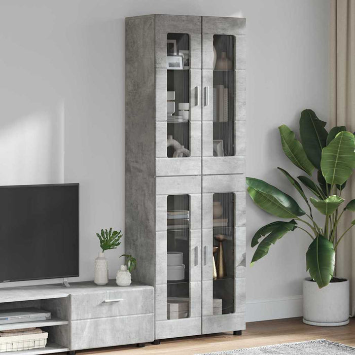 Bufet cu raft Gri din beton 60 x 35 x 182 cm Lemn compozit - WALTI WALTI