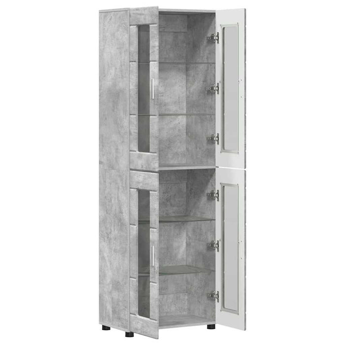 Bufet cu raft Gri din beton 60 x 35 x 182 cm Lemn compozit - WALTI WALTI