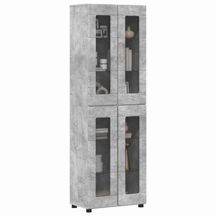 Bufet cu raft Gri din beton 60 x 35 x 182 cm Lemn compozit - WALTI WALTI