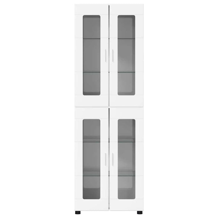 Bufet cu raft cu ușă Alb lucios 60 x 35 x 182 cm Lemn compozit - WALTI WALTI