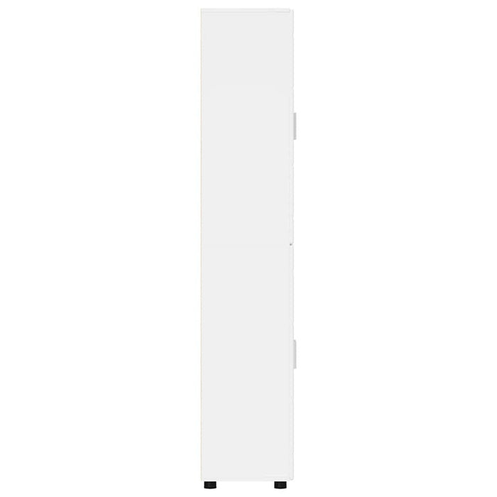 Bufet cu raft cu ușă Alb lucios 60 x 35 x 182 cm Lemn compozit - WALTI WALTI