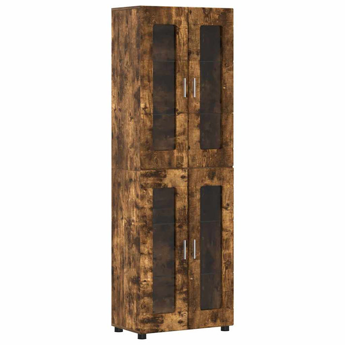 Bufet cu raft Stejar fumuriu 60 x 35 x 182 cm Lemn compozit - WALTI WALTI