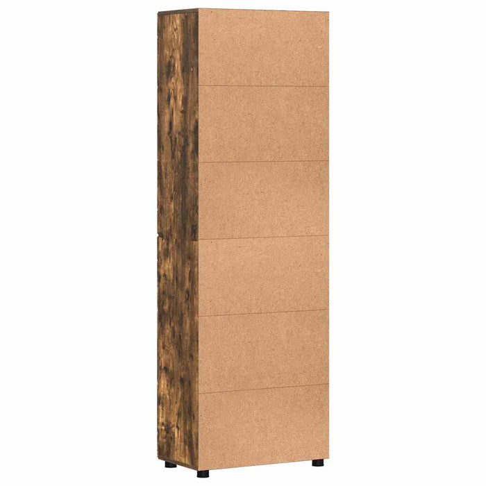 Bufet cu raft Stejar fumuriu 60 x 35 x 182 cm Lemn compozit - WALTI WALTI