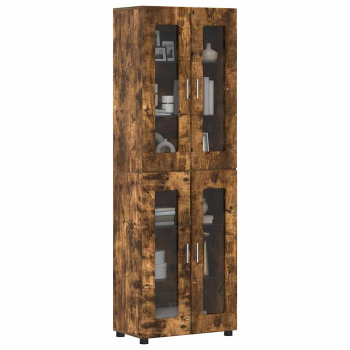 Bufet cu raft Stejar fumuriu 60 x 35 x 182 cm Lemn compozit - WALTI WALTI