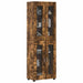 Bufet cu raft Stejar fumuriu 60 x 35 x 182 cm Lemn compozit - WALTI WALTI