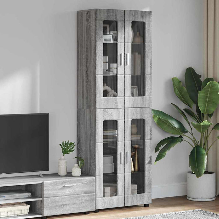 Bufet cu raft cu ușă Gri Sonoma 60 x 35 x 182 cm Lemn compozit - WALTI WALTI