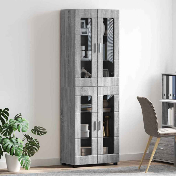 Bufet cu raft cu ușă Gri Sonoma 60 x 35 x 182 cm Lemn compozit - WALTI WALTI