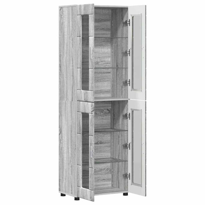 Bufet cu raft cu ușă Gri Sonoma 60 x 35 x 182 cm Lemn compozit - WALTI WALTI