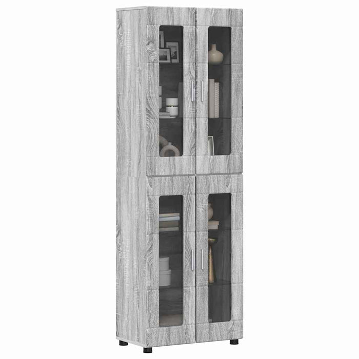 Bufet cu raft cu ușă Gri Sonoma 60 x 35 x 182 cm Lemn compozit - WALTI WALTI
