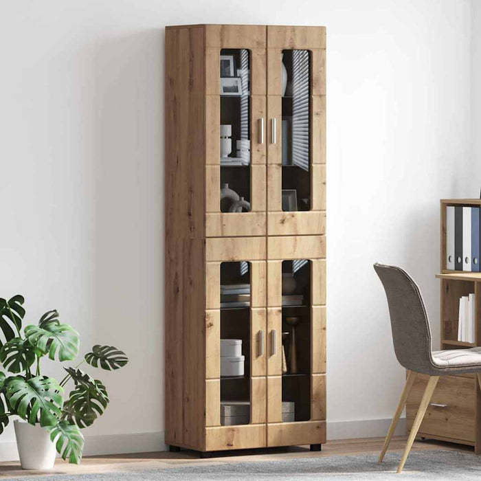 Bufet cu raft Stejar Artizanal 60 x 35 x 182 cm Lemn compozit - WALTI WALTI
