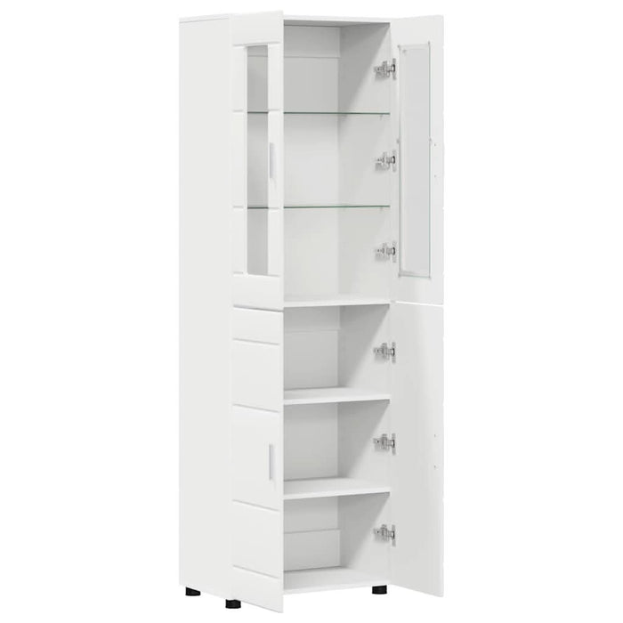 Bufet cu raft cu depozitare Alb 60 x 35 x 182 cm Lemn compozit - WALTI WALTI