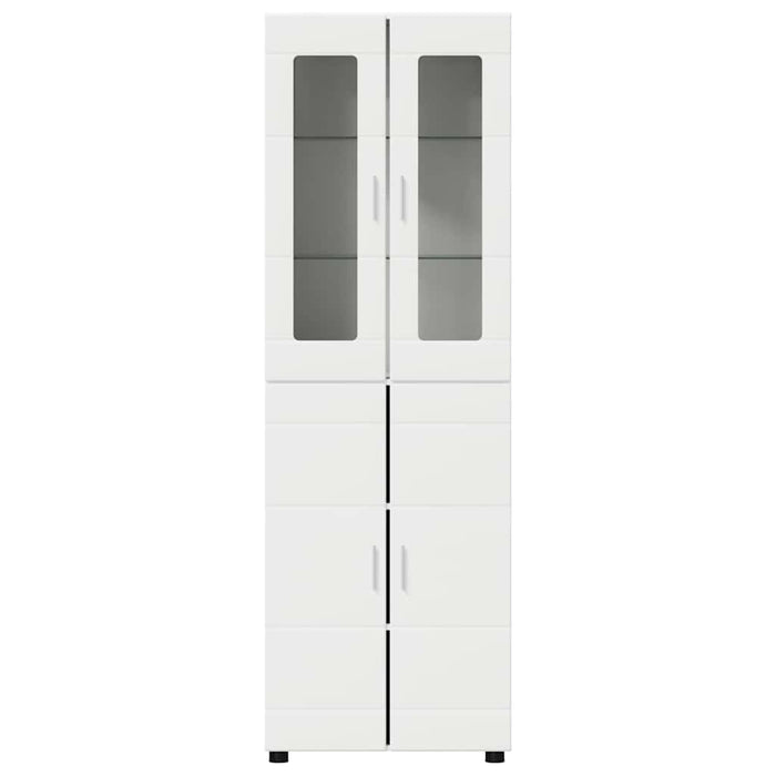 Bufet cu raft cu depozitare Alb 60 x 35 x 182 cm Lemn compozit - WALTI WALTI