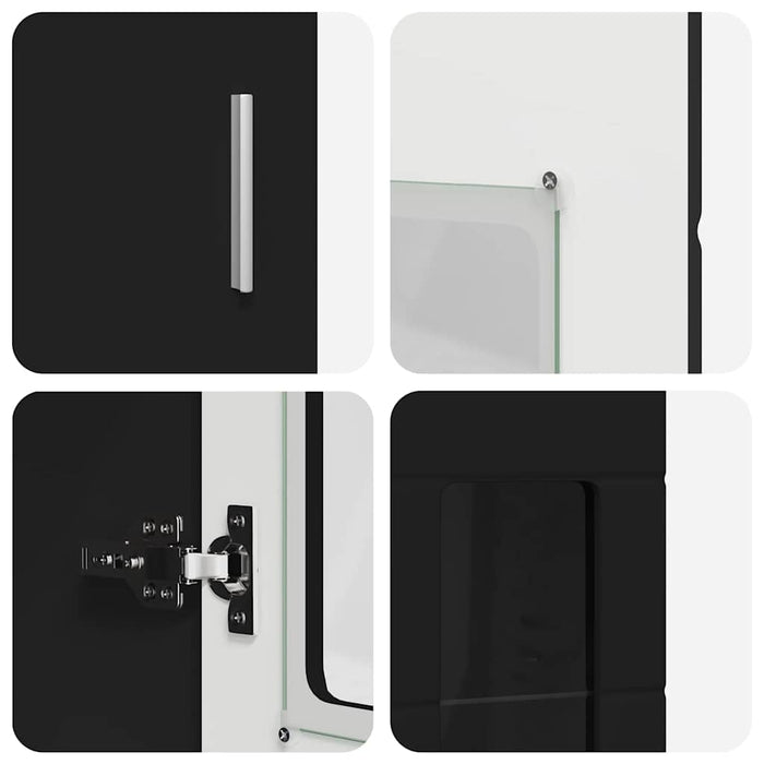 Bufet cu raft cu ușă Negru 60 x 35 x 182 cm Lemn compozit - WALTI WALTI