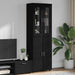 Bufet cu raft cu ușă Negru 60 x 35 x 182 cm Lemn compozit - WALTI WALTI