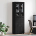 Bufet cu raft cu ușă Negru 60 x 35 x 182 cm Lemn compozit - WALTI WALTI