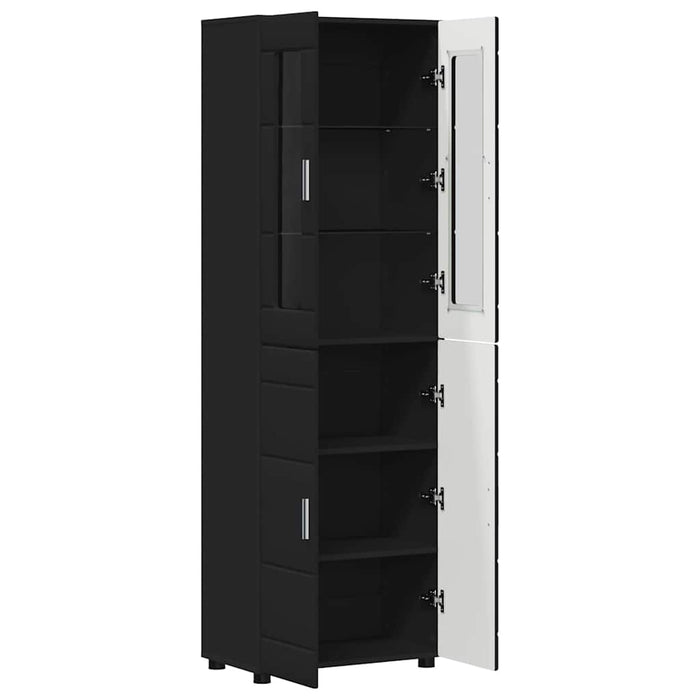 Bufet cu raft cu ușă Negru 60 x 35 x 182 cm Lemn compozit - WALTI WALTI
