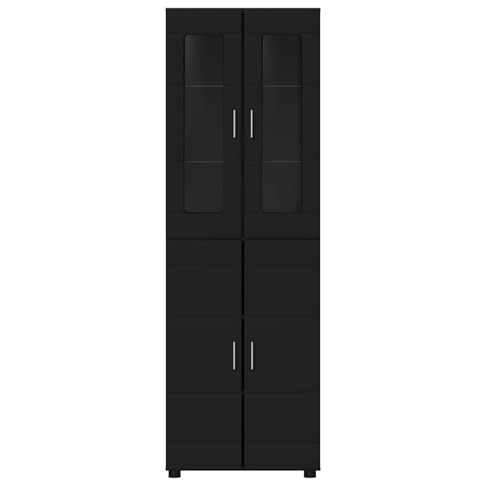 Bufet cu raft cu ușă Negru 60 x 35 x 182 cm Lemn compozit - WALTI WALTI
