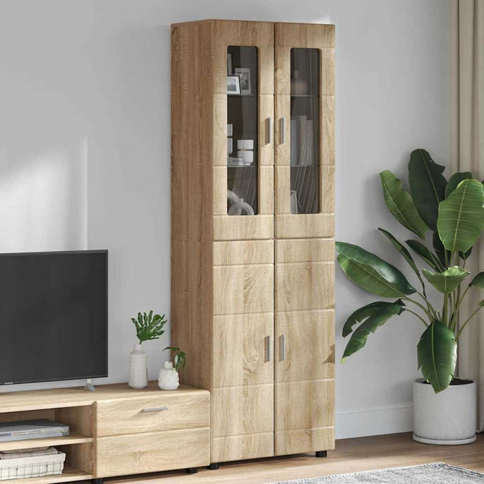 Bufet cu raft Stejar Sonoma 60 x 35 x 182 cm Lemn compozit - WALTI WALTI