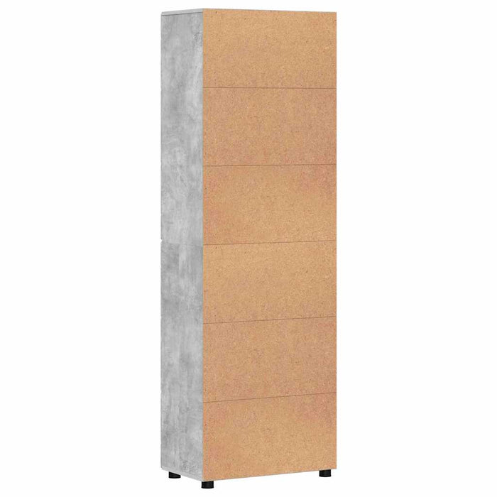 Bufet cu raft Gri din beton 60 x 35 x 182 cm Lemn compozit - WALTI WALTI