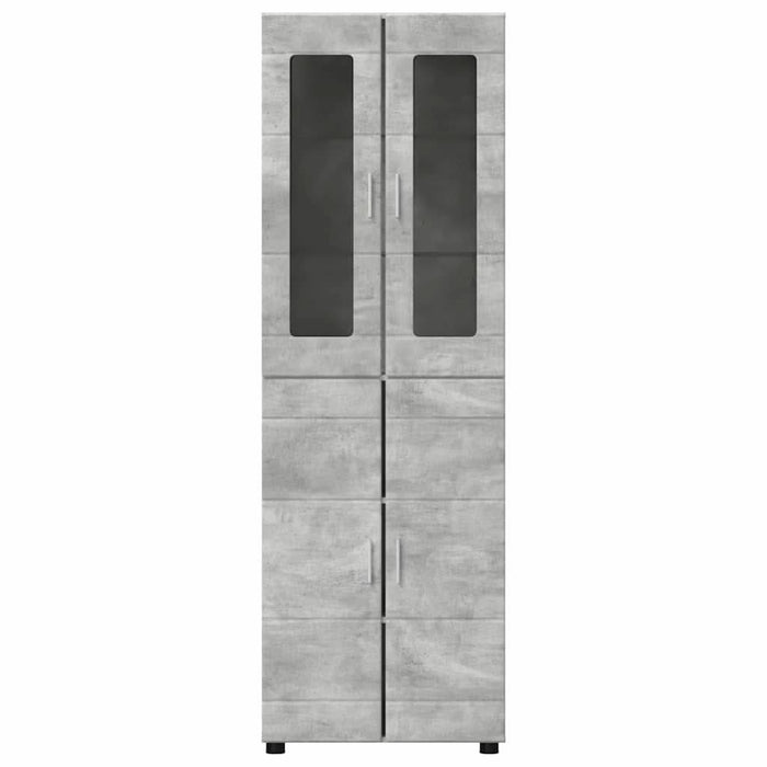 Bufet cu raft Gri din beton 60 x 35 x 182 cm Lemn compozit - WALTI WALTI