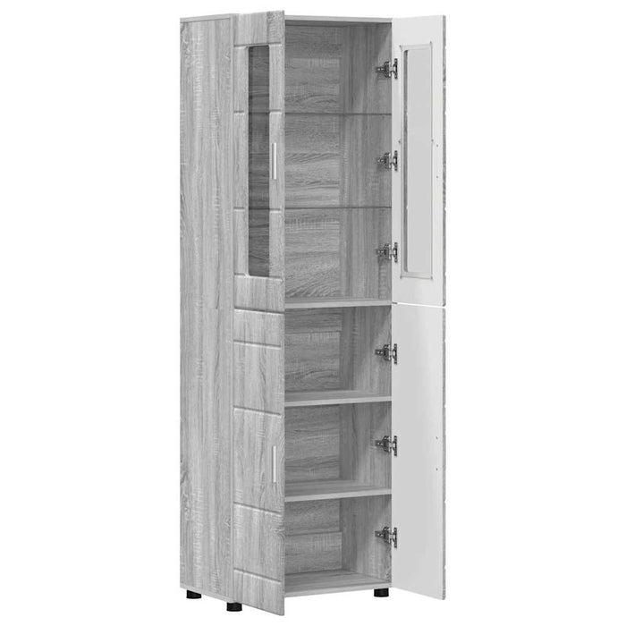 Bufet cu raft cu ușă Gri Sonoma 60 x 35 x 182 cm Lemn compozit - WALTI WALTI