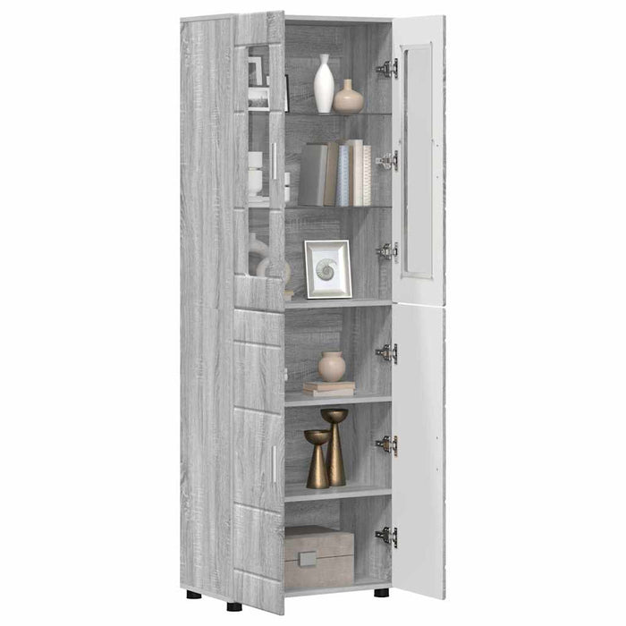 Bufet cu raft cu ușă Gri Sonoma 60 x 35 x 182 cm Lemn compozit - WALTI WALTI