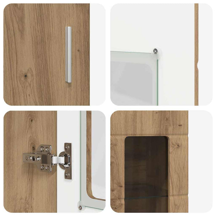 Bufet cu raft Stejar Artizanal 60 x 35 x 182 cm Lemn compozit - WALTI WALTI
