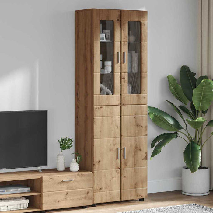 Bufet cu raft Stejar Artizanal 60 x 35 x 182 cm Lemn compozit - WALTI WALTI