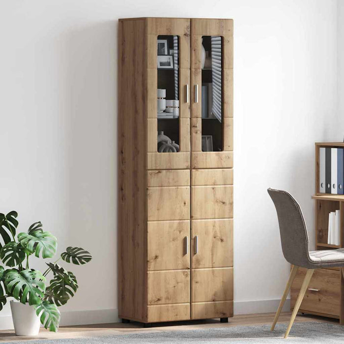 Bufet cu raft Stejar Artizanal 60 x 35 x 182 cm Lemn compozit - WALTI WALTI