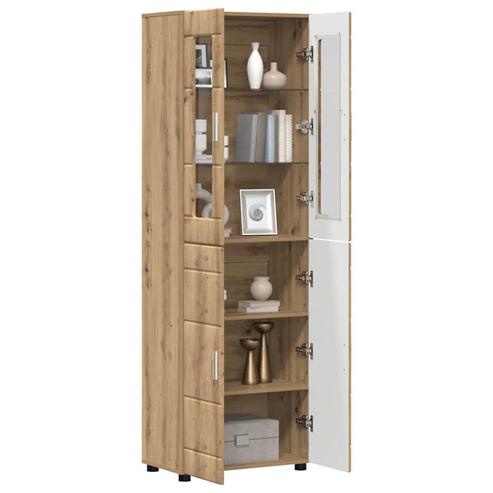 Bufet cu raft Stejar Artizanal 60 x 35 x 182 cm Lemn compozit - WALTI WALTI