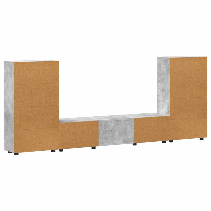 Set comodă TV cu raft FLORIN 3 pcs Gri din beton Lemn compozit WALTI