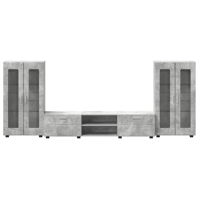 Set comodă TV cu raft FLORIN 3 pcs Gri din beton Lemn compozit WALTI
