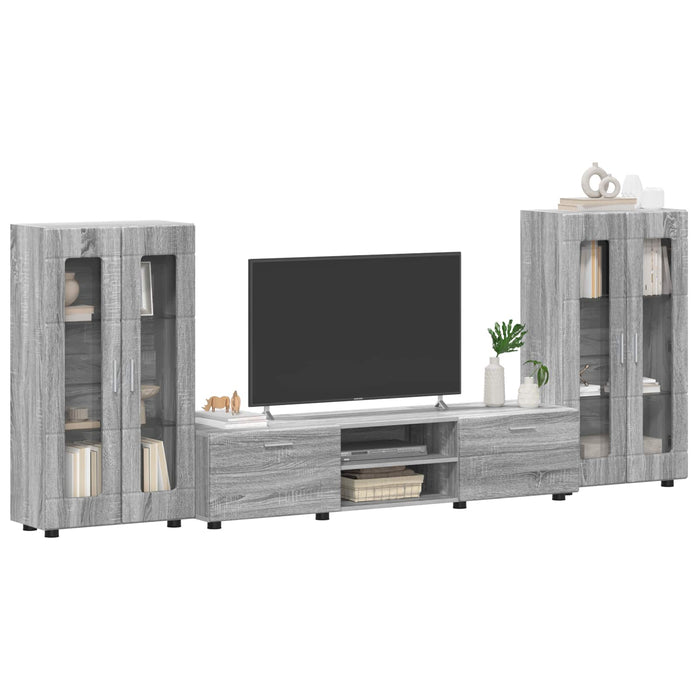 Set comodă TV cu sertar FLORIN 3 pcs Gri Sonoma Lemn compozit WALTI