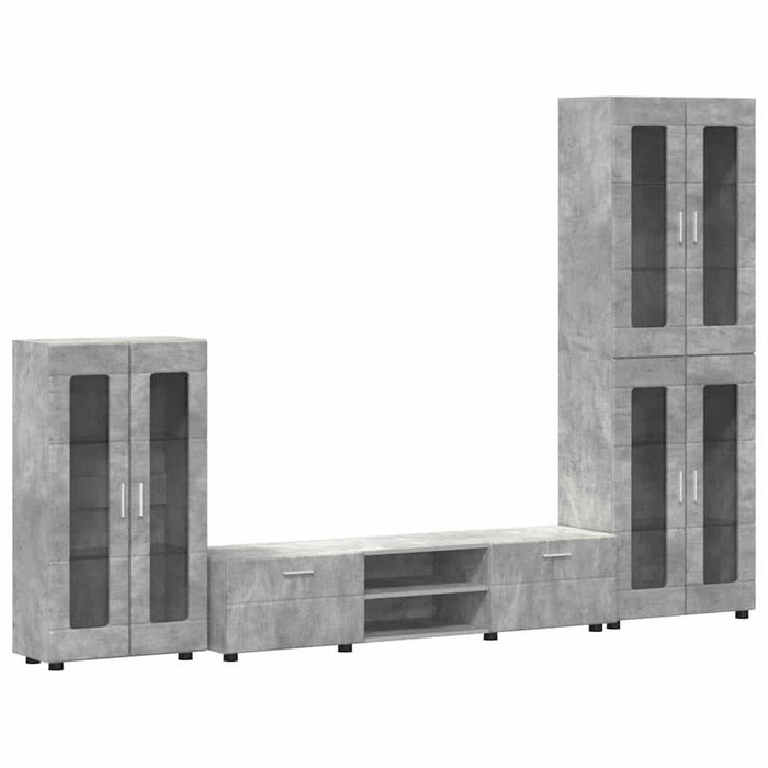 Set comodă TV cu sertar cu raft Gri din beton Lemn compozit - WALTI WALTI