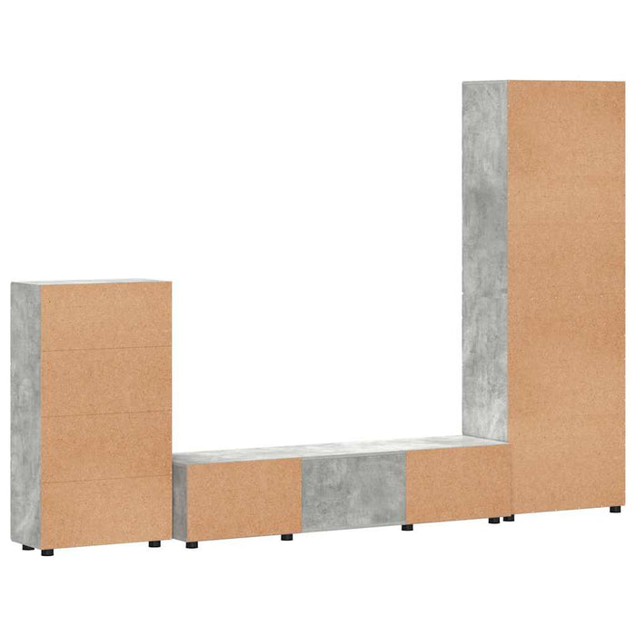 Set comodă TV cu sertar cu raft Gri din beton Lemn compozit - WALTI WALTI