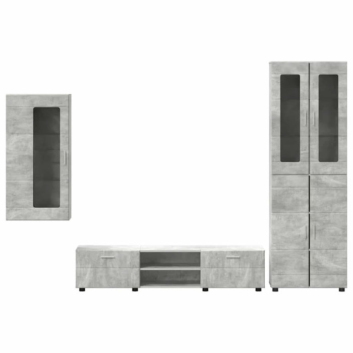 Set comodă TV cu sertar cu raft Gri din beton Lemn compozit - WALTI WALTI