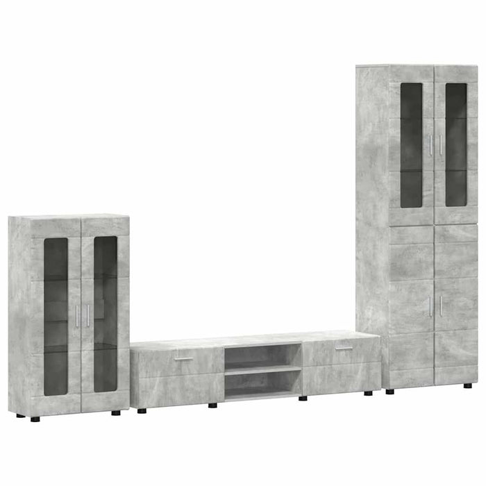Set comodă TV cu sertar cu raft Gri din beton Lemn compozit - WALTI WALTI