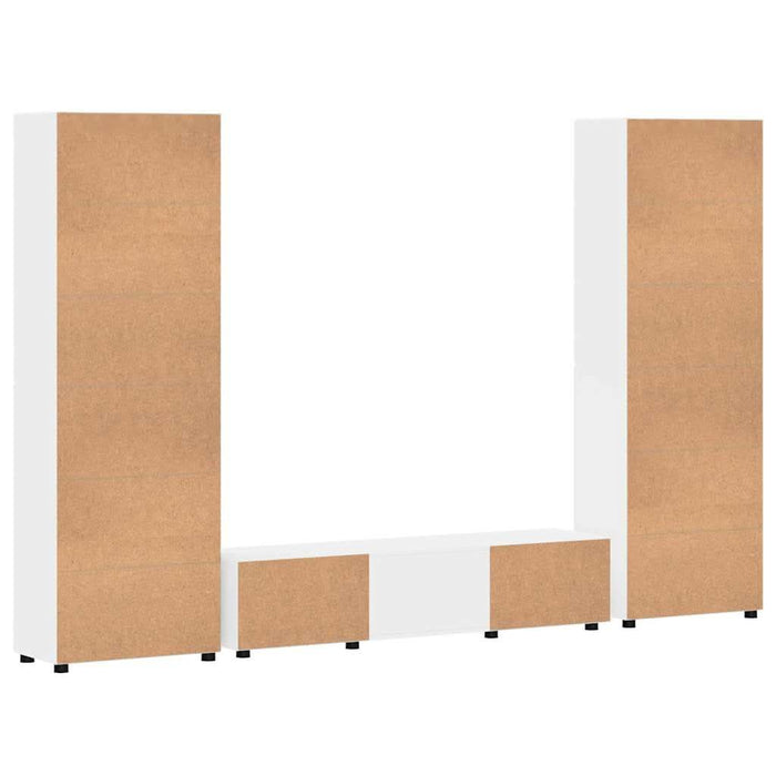 Set comodă TV cu sertar cu raft cu depozitare Alb Lemn compozit - WALTI WALTI