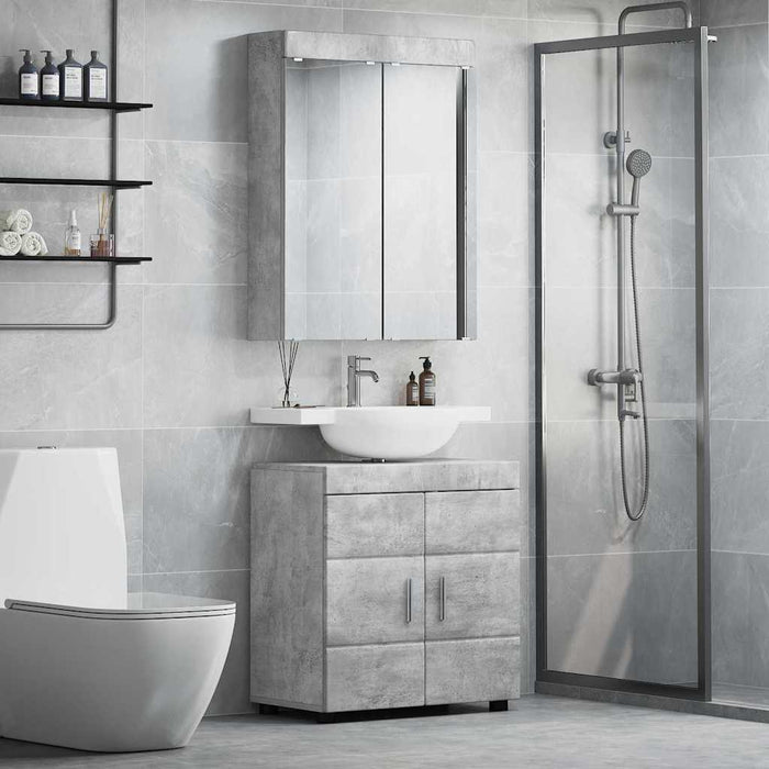 Set de mobilier pentru baie TULUM 2 pcs Gri din beton WALTI
