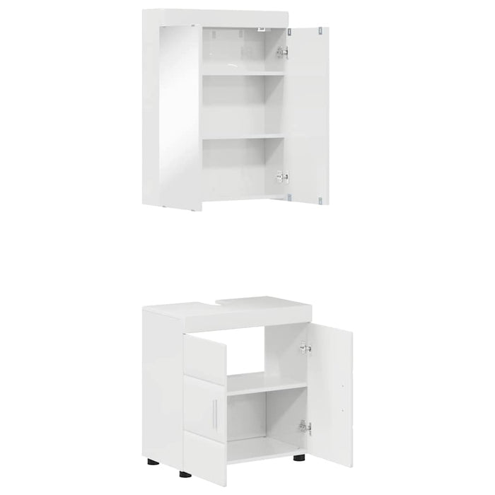 Set de mobilier pentru baie TULUM 2 pcs Alb lucios - WALTI WALTI