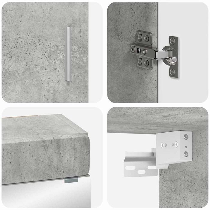 Set de mobilier pentru baie TULUM 3 pcs Gri din beton WALTI