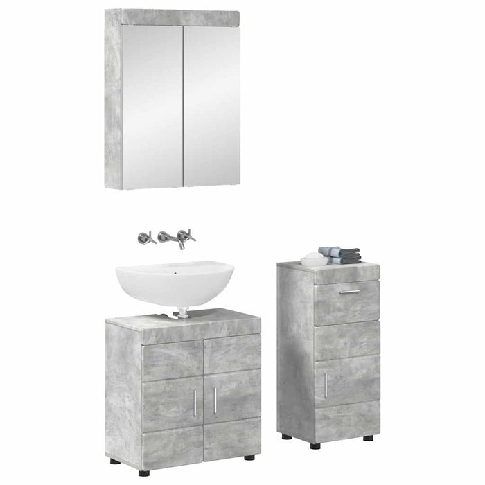 Set de mobilier pentru baie TULUM 3 pcs Gri din beton WALTI