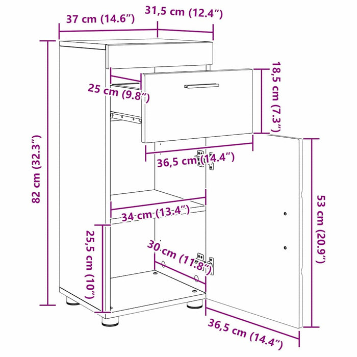 Set de mobilier pentru baie TULUM 3 pcs Gri din beton WALTI