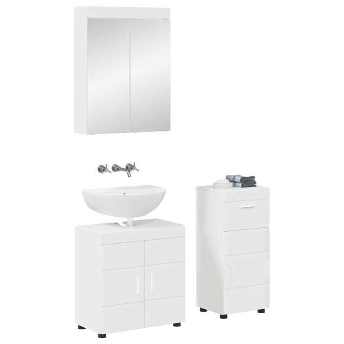 Set de mobilier pentru baie TULUM 3 pcs Alb lucios - WALTI WALTI