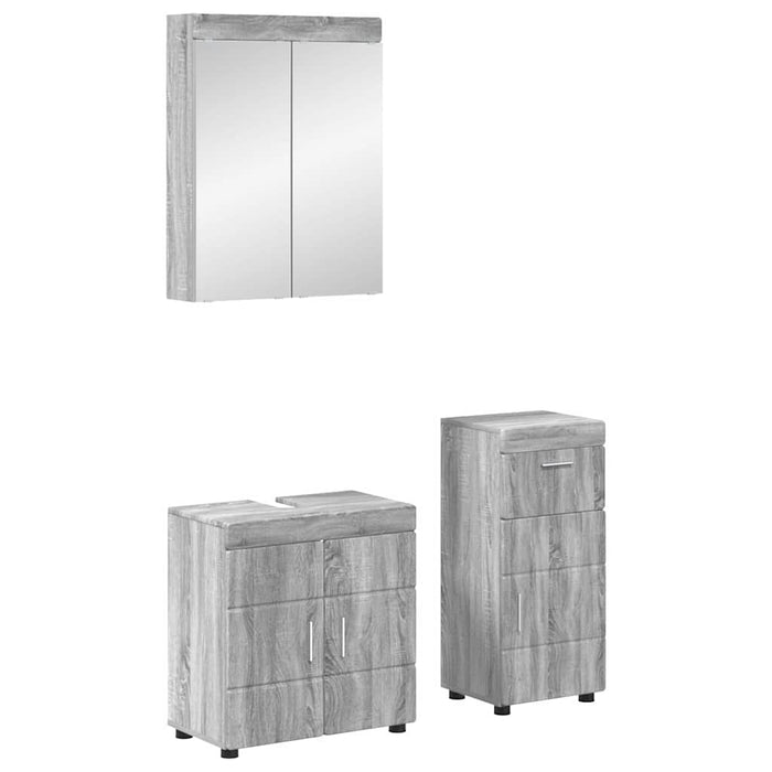 Set de mobilier pentru baie TULUM Gri Sonoma Lemn compozit - WALTI WALTI