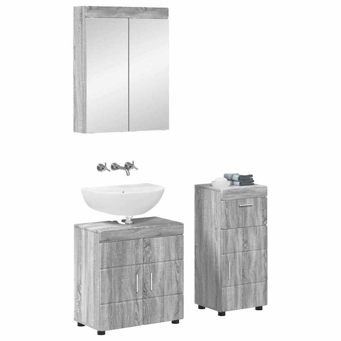 Set de mobilier pentru baie TULUM Gri Sonoma Lemn compozit - WALTI WALTI