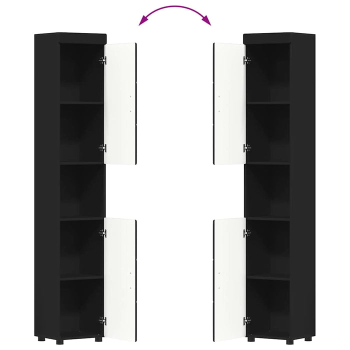 Set de mobilier pentru baie TULUM 3 pcs Negru 60 x 34 x 63 cm WALTI