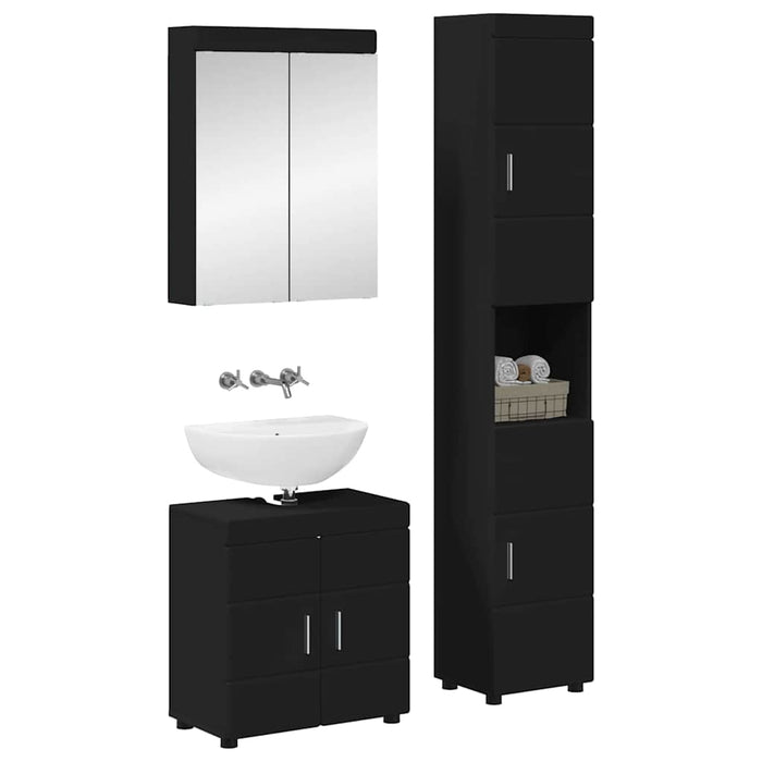 Set de mobilier pentru baie TULUM 3 pcs Negru 60 x 34 x 63 cm WALTI