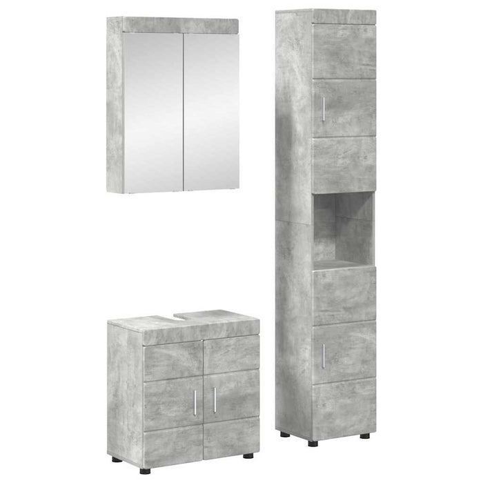 Set de mobilier pentru baie TULUM 3 pcs Gri din beton WALTI