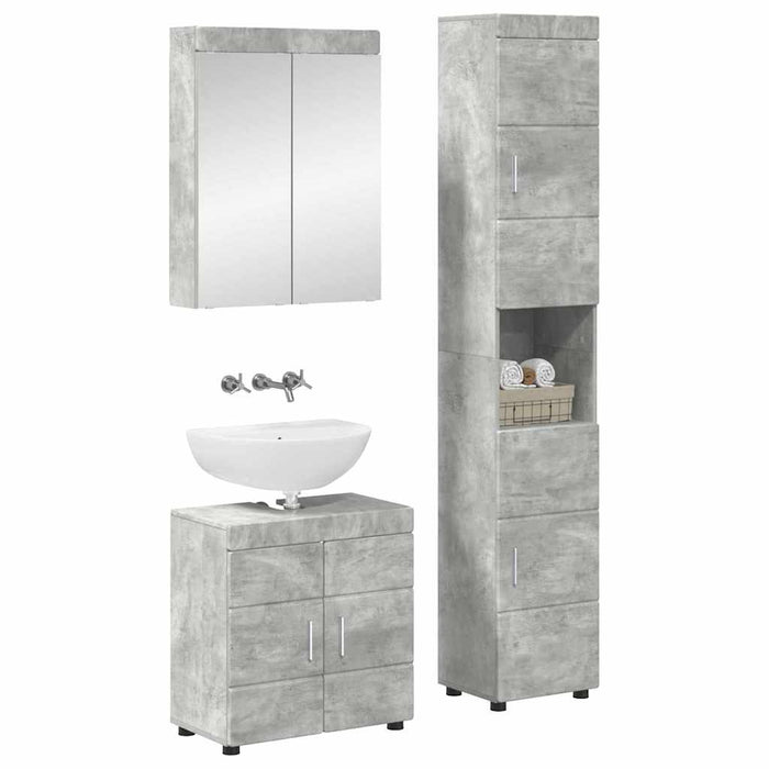 Set de mobilier pentru baie TULUM 3 pcs Gri din beton WALTI
